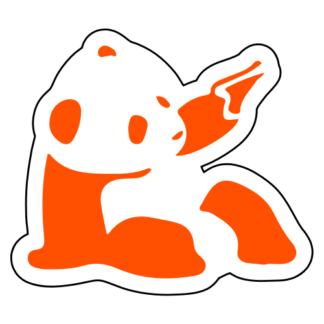 Panda Holding Gun Sticker (Orange)